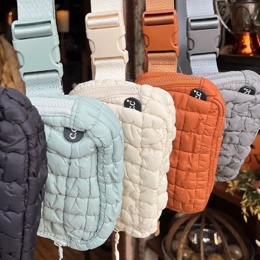 QUILTED PUFFER BELT BAGS