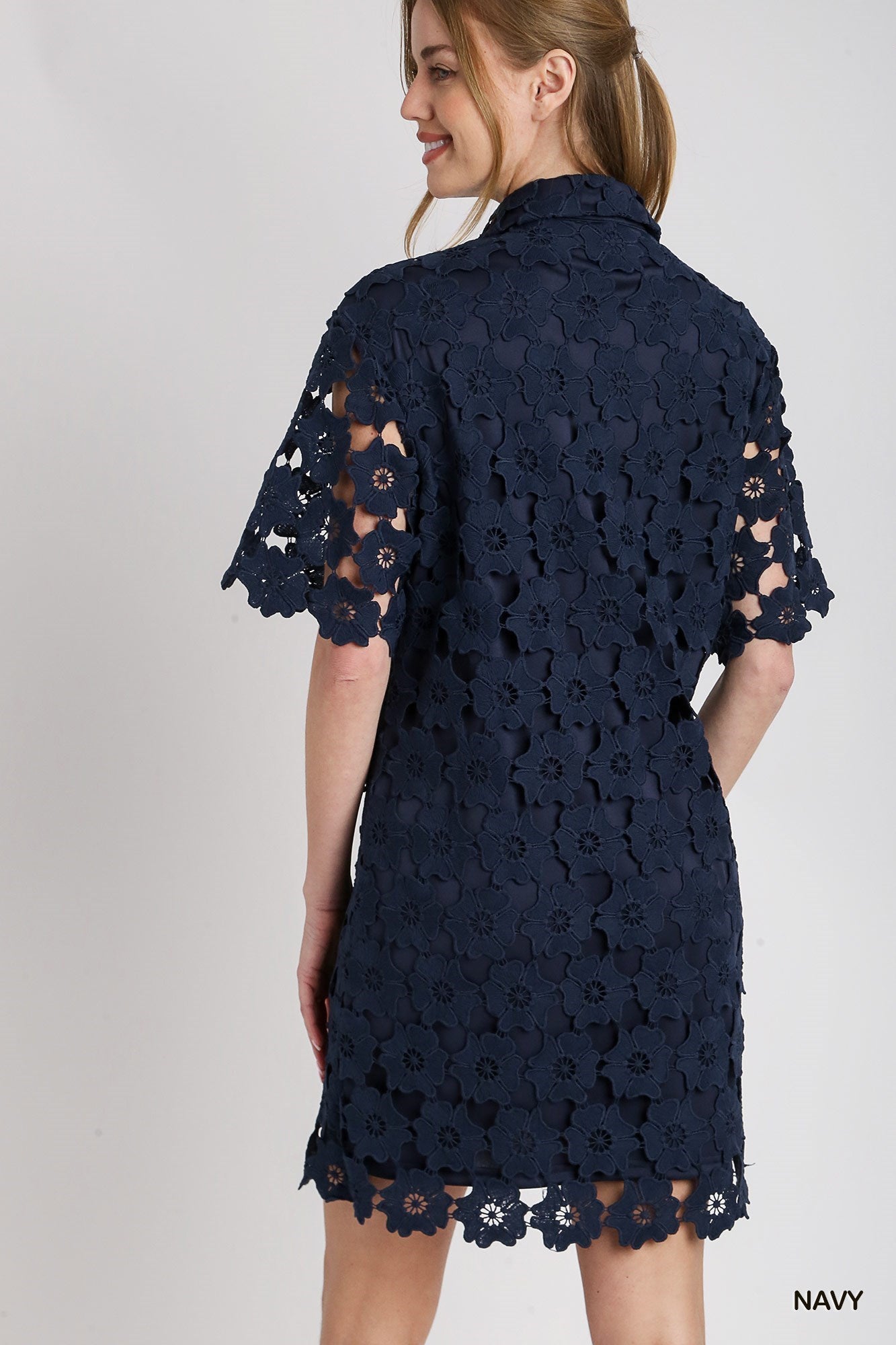 MILLIE FLORAL LACE BUTTON DOWN DRESS