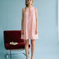 ROSE SLEEVELESS FRONT TIE MINI DRESS