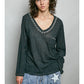 SARAH HAND STITCHED V-NECK TOP