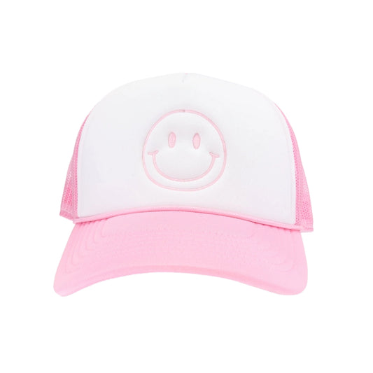 EMBROIDERED SMILEY FOAM TRUCKER HAT