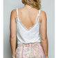 V-NECK EYELASH LACE TRIM CAMI