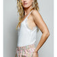 V-NECK EYELASH LACE TRIM CAMI
