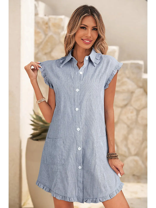 STACEY FRILLED SHORT SLEEVE DRESS