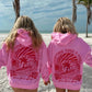 SURF & WAVES PALM TREE EMBROIDERED OVERSIZE HOODIE