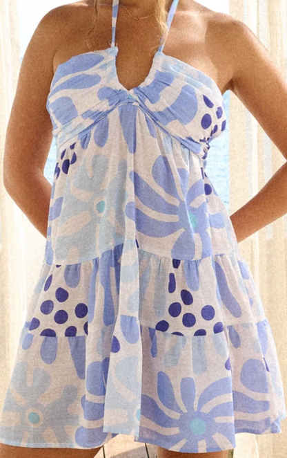 FLOWY RETRO PRINT DRESS