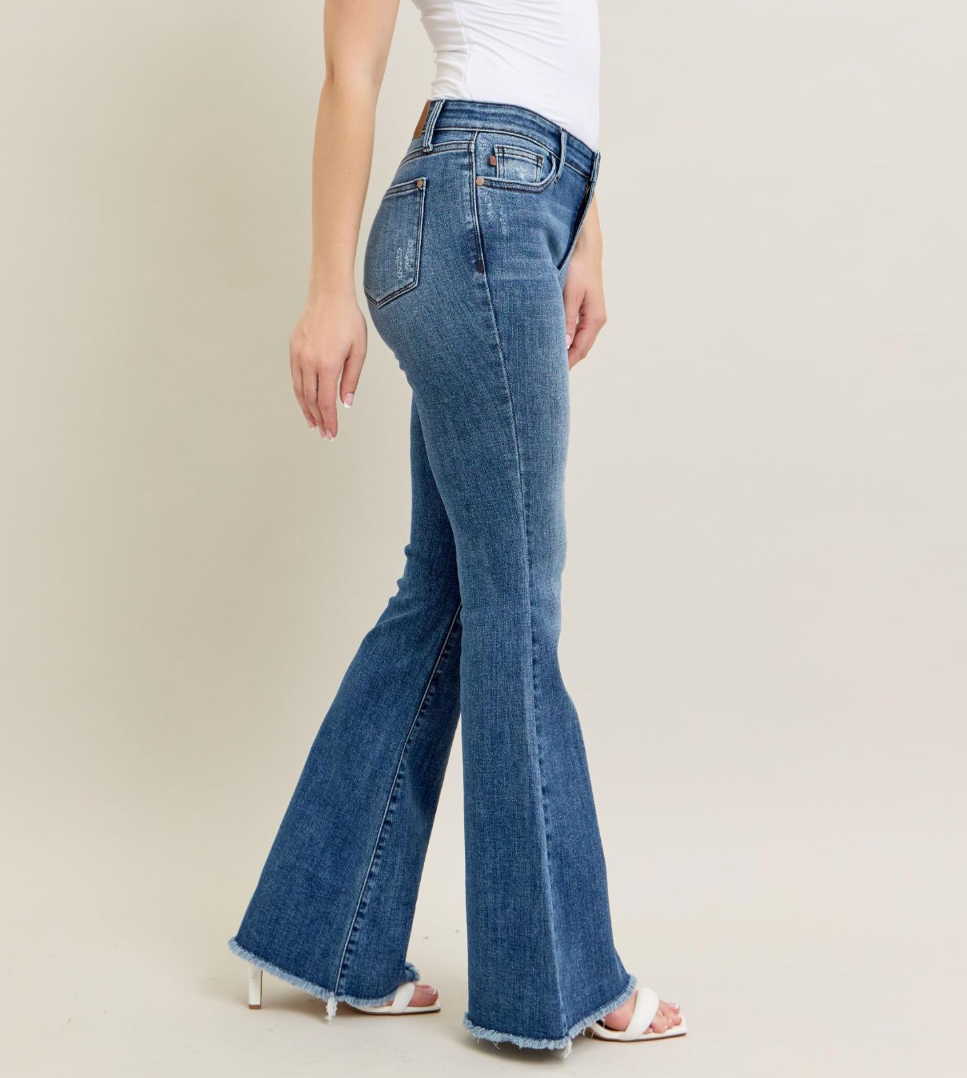 JUDY BLUE VINTAGE WASH FLARE JEANS
