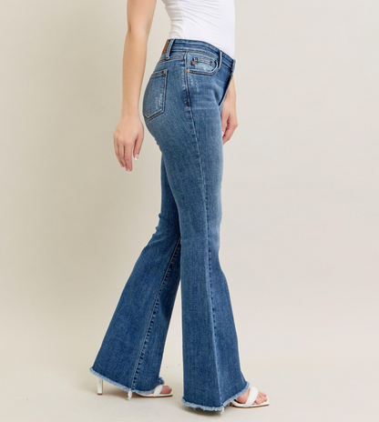 JUDY BLUE VINTAGE WASH FLARE JEANS