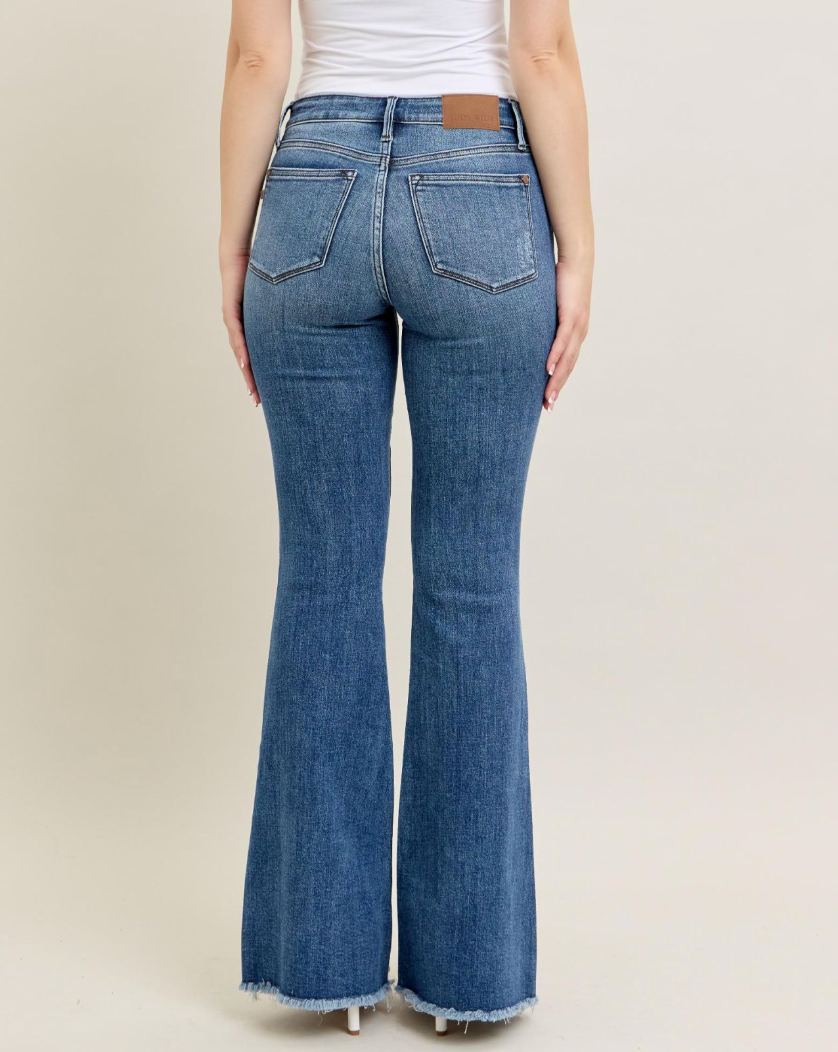 JUDY BLUE VINTAGE WASH FLARE JEANS