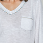 SARAH HAND STITCHED V-NECK TOP