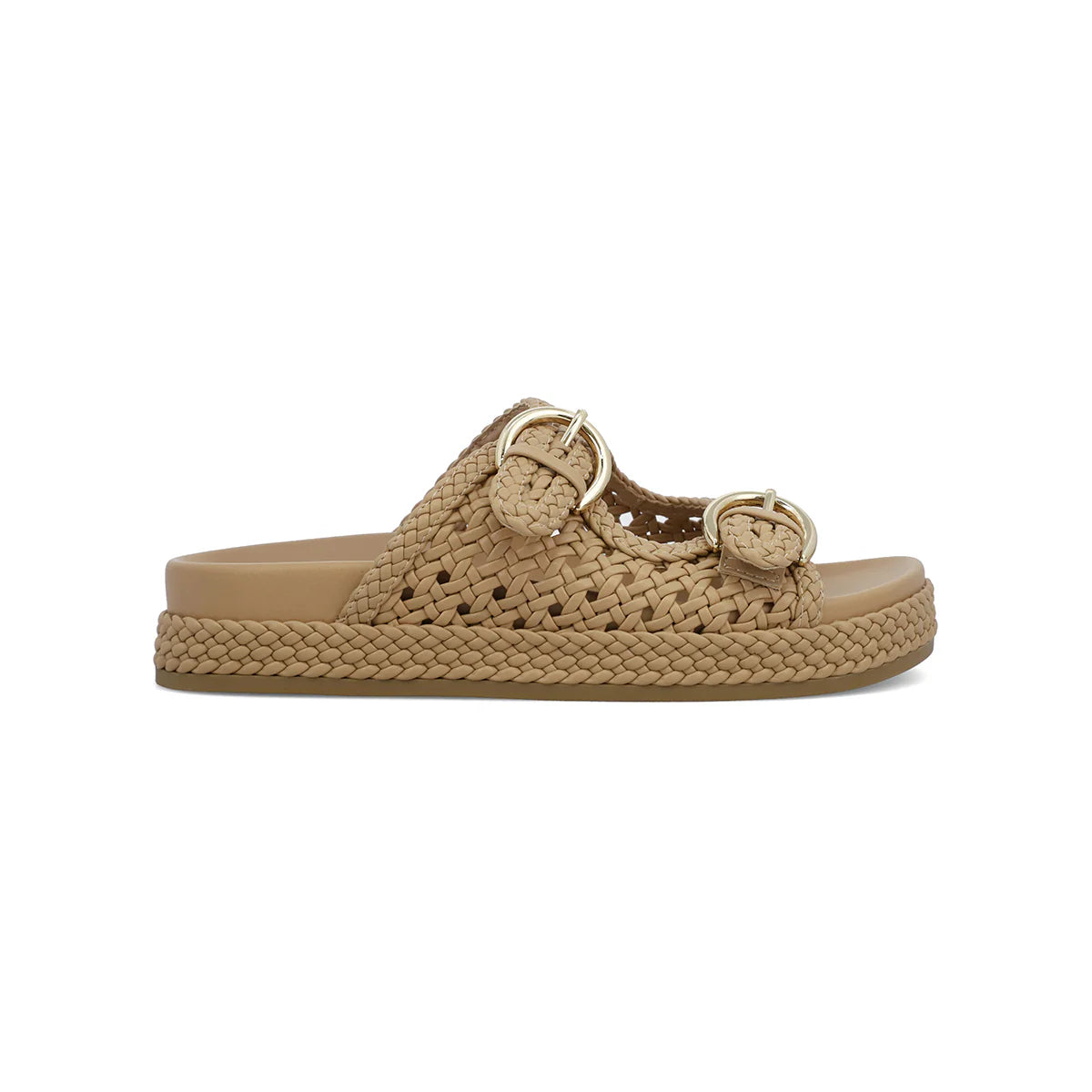 TRENDY - NUDE - BUCKLE SLIDES