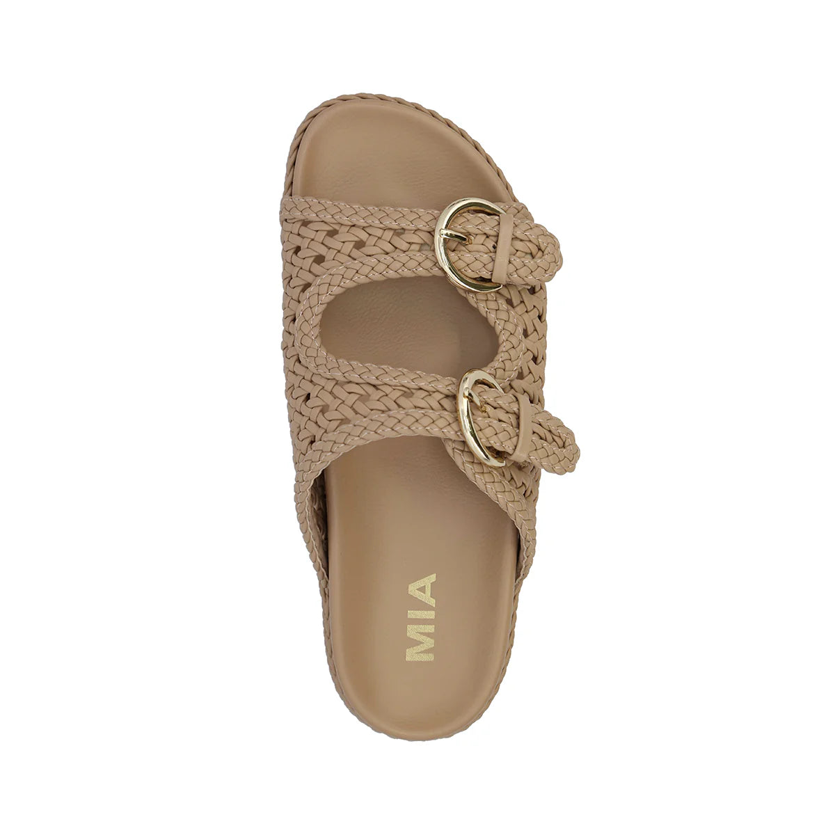 TRENDY - NUDE - BUCKLE SLIDES
