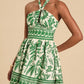 TROPICAL PRINT HALTER DRESS