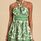 TROPICAL PRINT HALTER DRESS