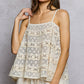 CROCHET LACE SQUARE NECK TANK TOP
