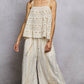 CROCHET LACE SQUARE NECK TANK TOP