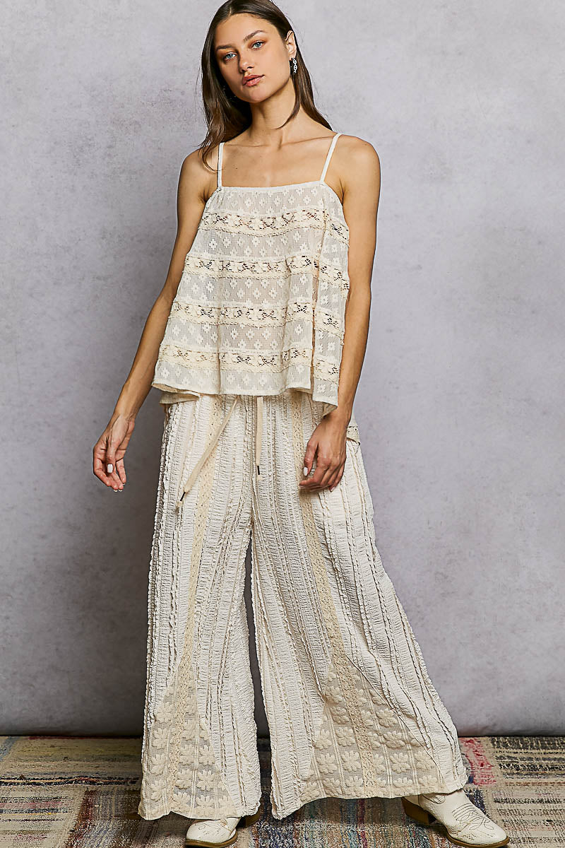 CROCHET LACE SQUARE NECK TANK TOP