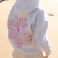 HAWAII HIBISCUS FLORAL EMBROIDERED OVERSIZE HOODIE
