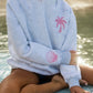 HAWAII HIBISCUS FLORAL EMBROIDERED OVERSIZE HOODIE