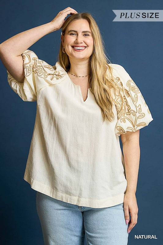 MELANIE BOHO CHIC EMBROIDERED BLOUSE