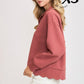 SCALLOP EDGE HENLEY TOP