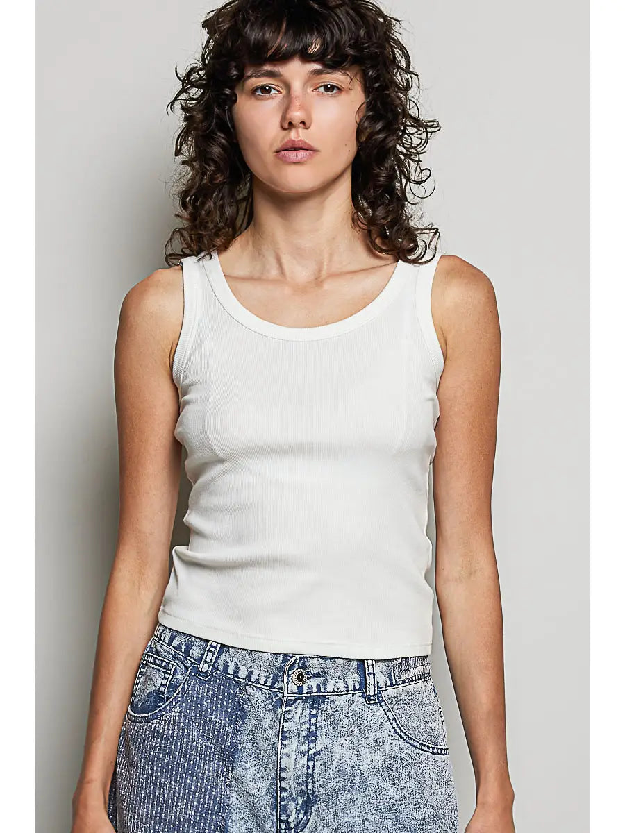 RIBBED KNIT TANK TOP