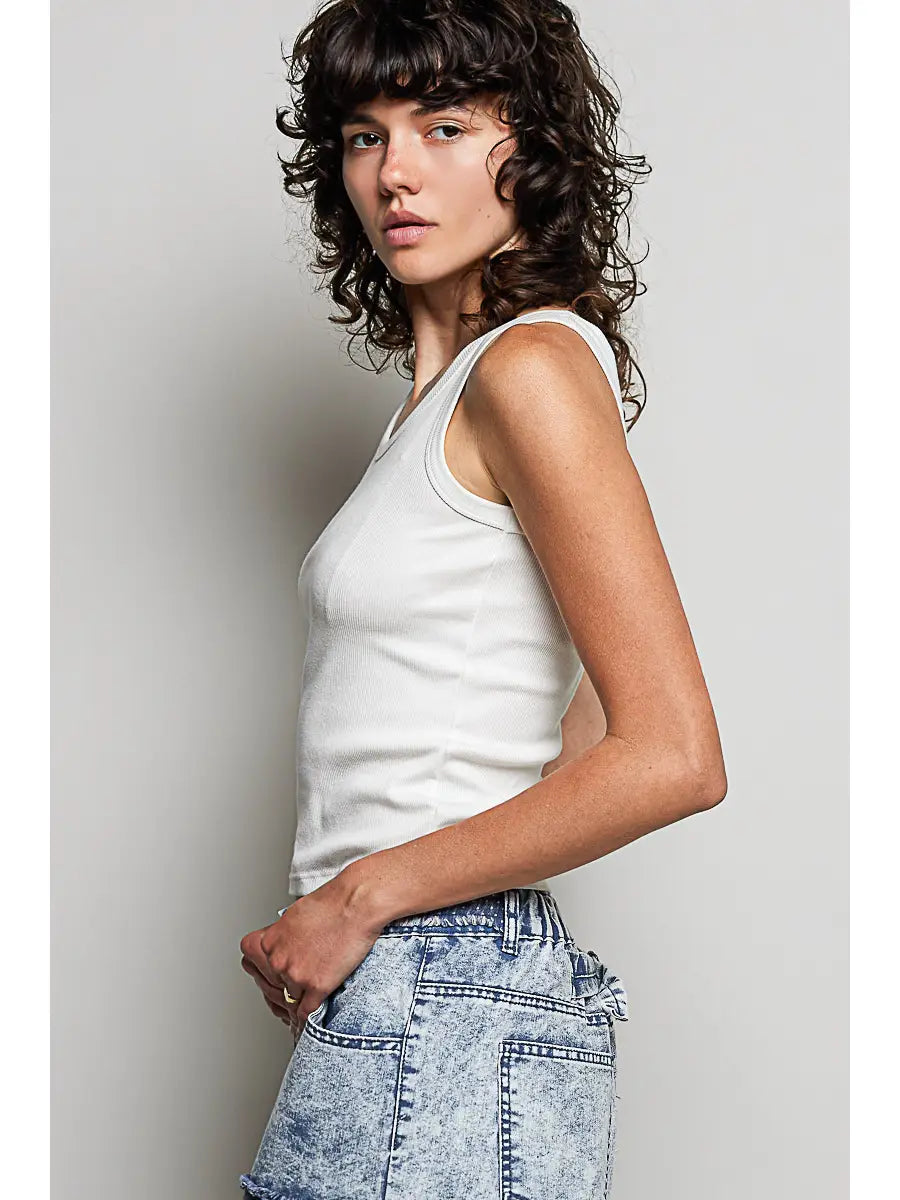 RIBBED KNIT TANK TOP