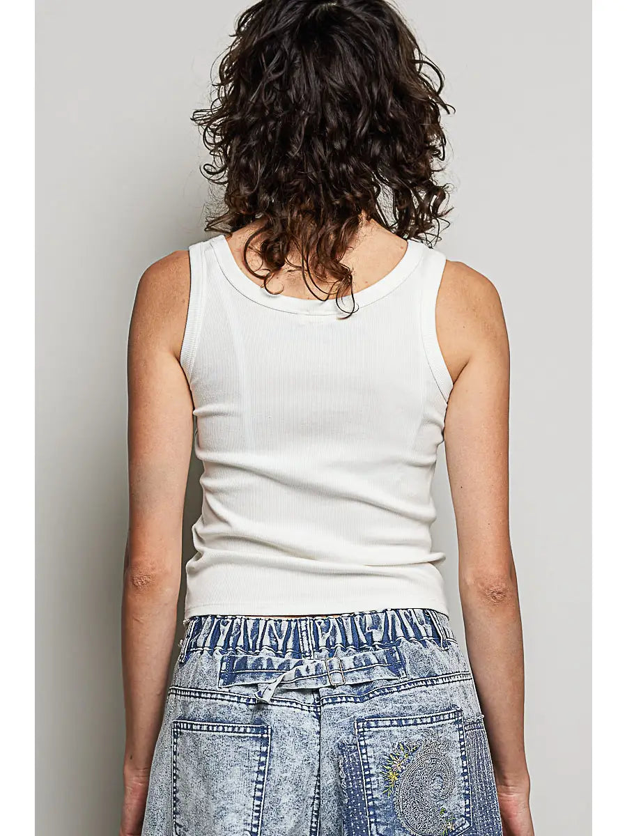 RIBBED KNIT TANK TOP