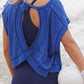 CUTOUT BACK SHORT SLEEVE TOP
