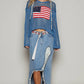 AMERICAN FLAG HOODIE SWEATER TOP