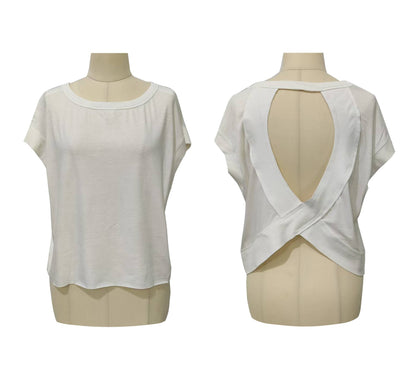 CUTOUT BACK SHORT SLEEVE TOP