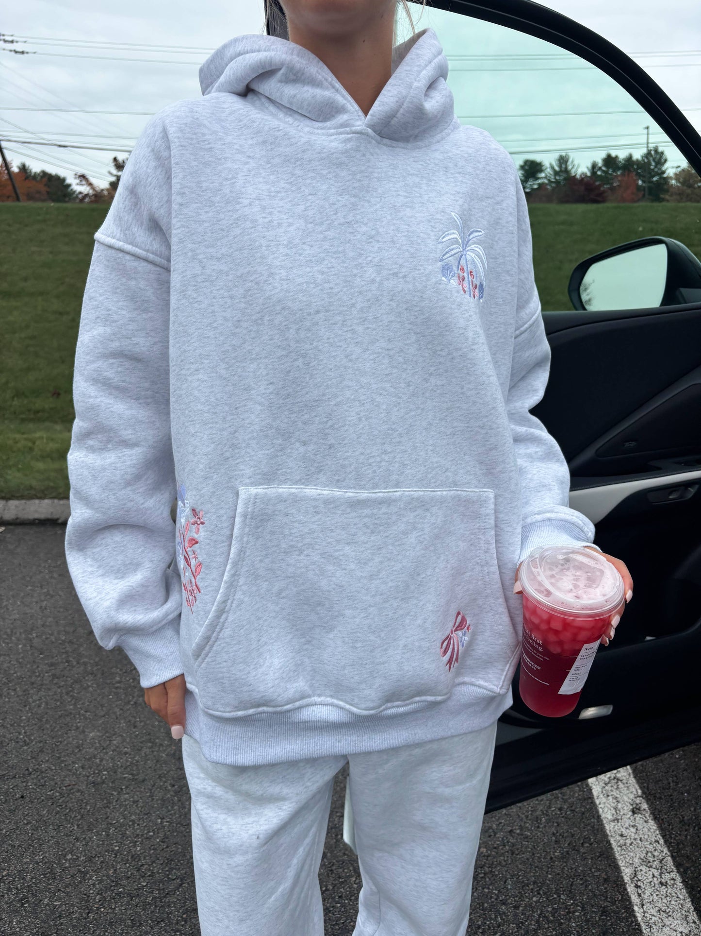 TROPICAL PALMS EMBROIDERED HOODIE