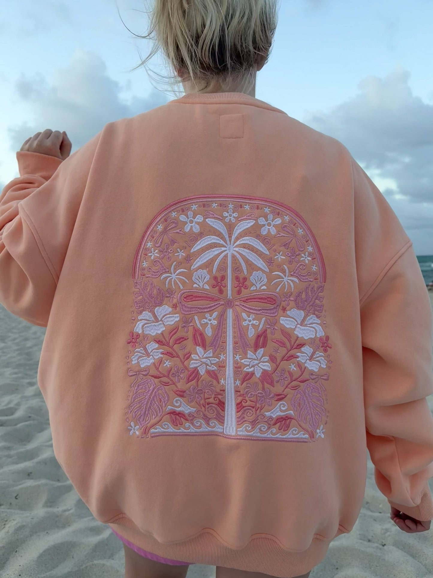 TROPICAL SHERBERT EMBROIDERED SWEATSHIRT
