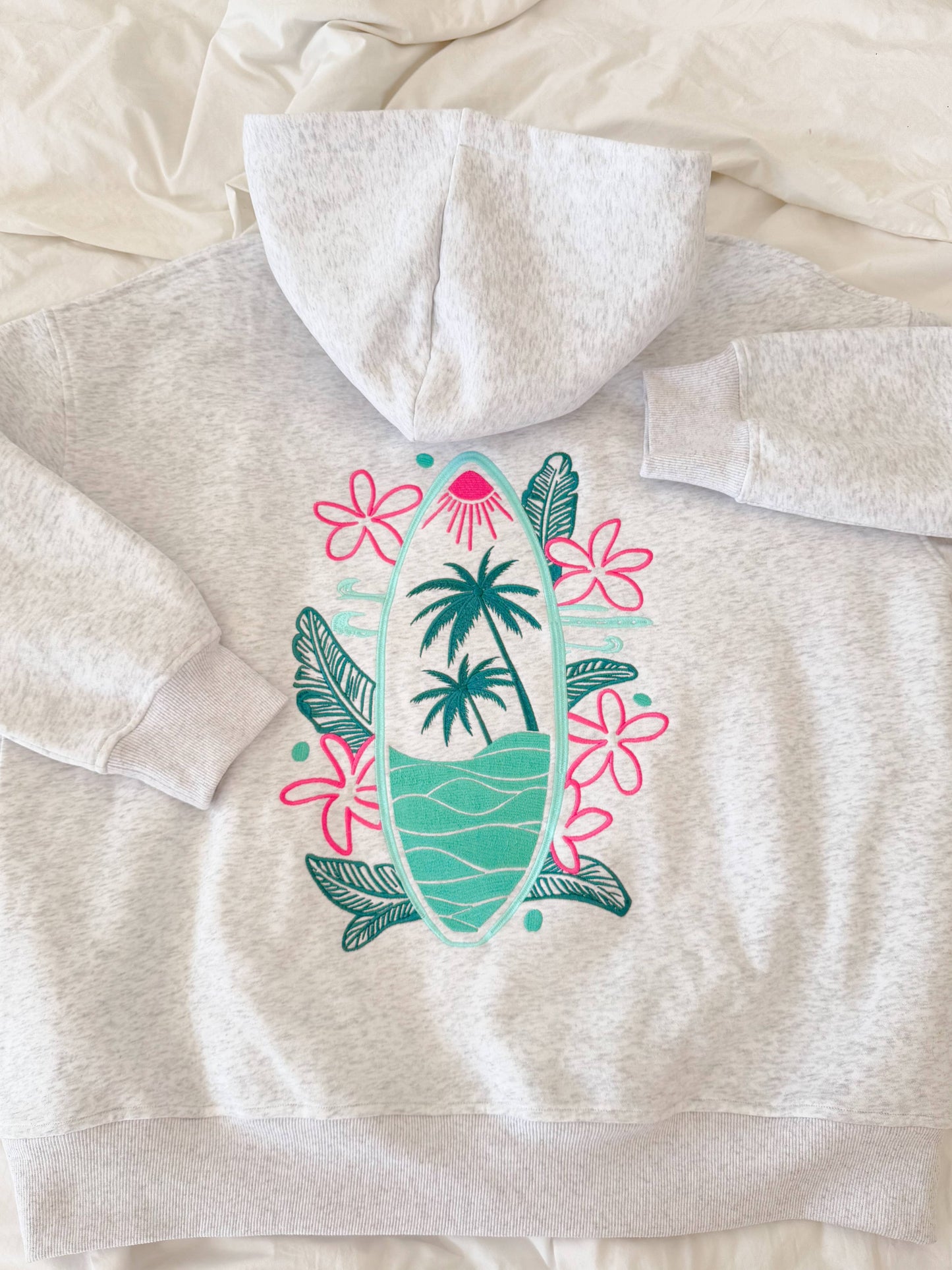 SURFING THE WAVES EMBROIDERED HOODIE