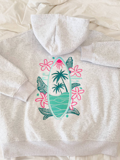 SURFING THE WAVES EMBROIDERED HOODIE