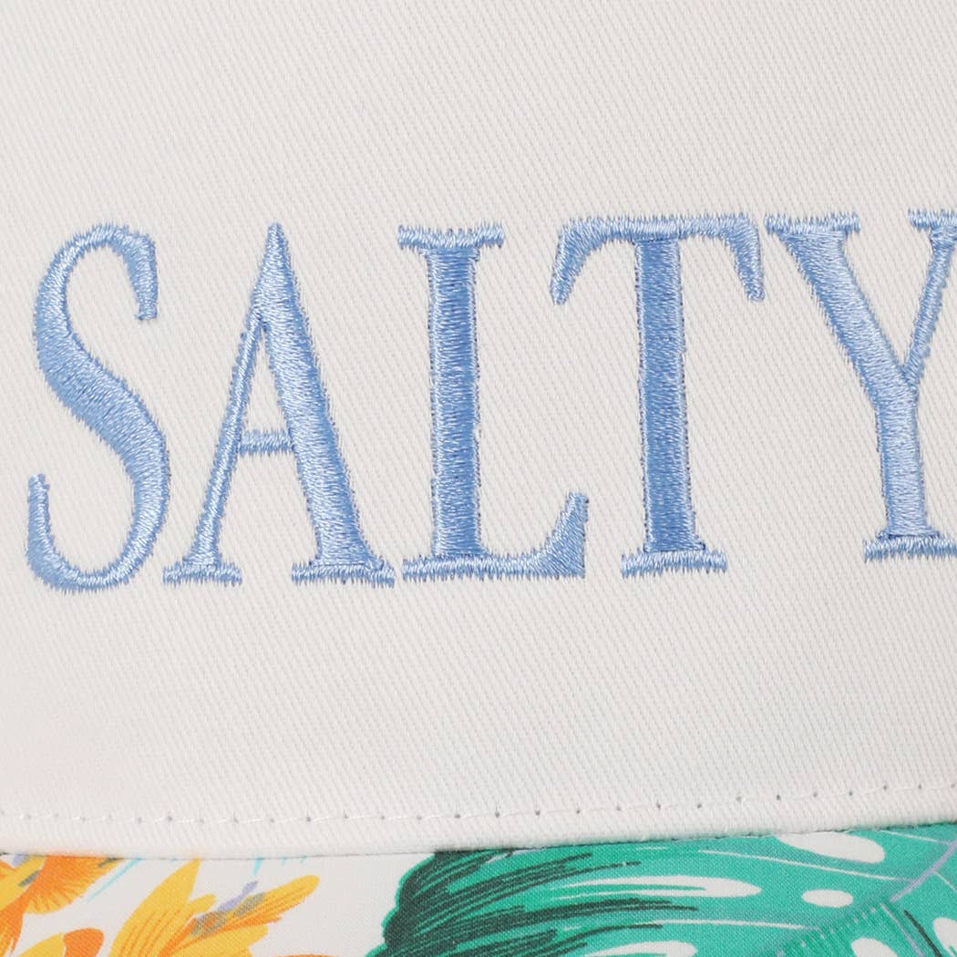 Salty Lettering Embroidery Floral Two-Tone Hat