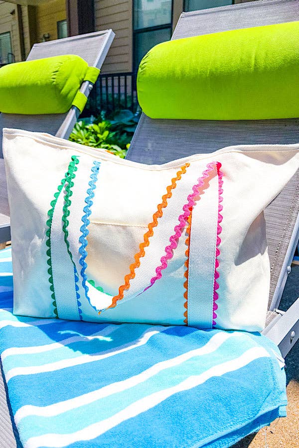 SPENCER RIC-RAC TRIM TOTE BAG