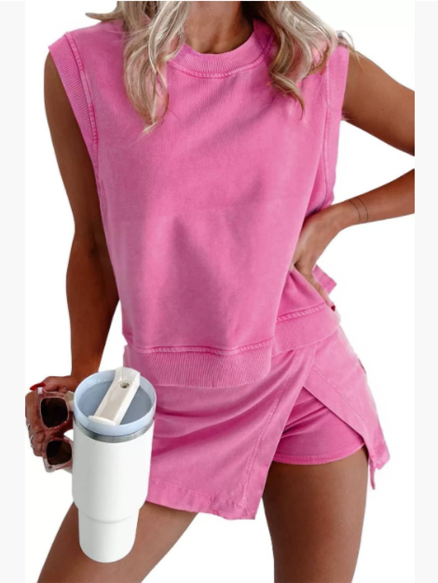 SLEEVELESS TOP AND SKORT SET