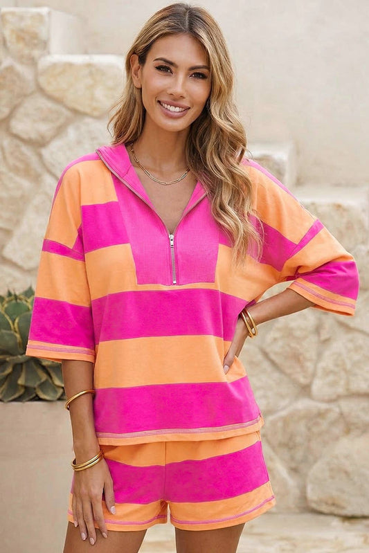 HALF ZIP OVERSIZE TEE SET