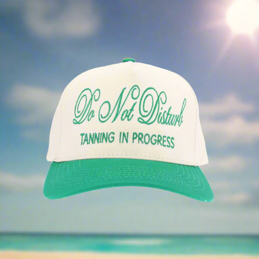 DO NOT DISTURB TANNING IN PROGRESS EMBROIDERED HAT
