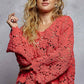 CHENILLE CROCHET SWEATER TOP