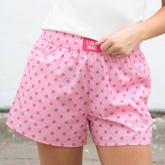 LULU MAC LIGHT PINK/PINK POLKA DOT BOXER SHORTS