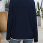 CORAL OR NAVY WHITE TRIM SWEATER