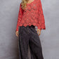 CHENILLE CROCHET SWEATER TOP