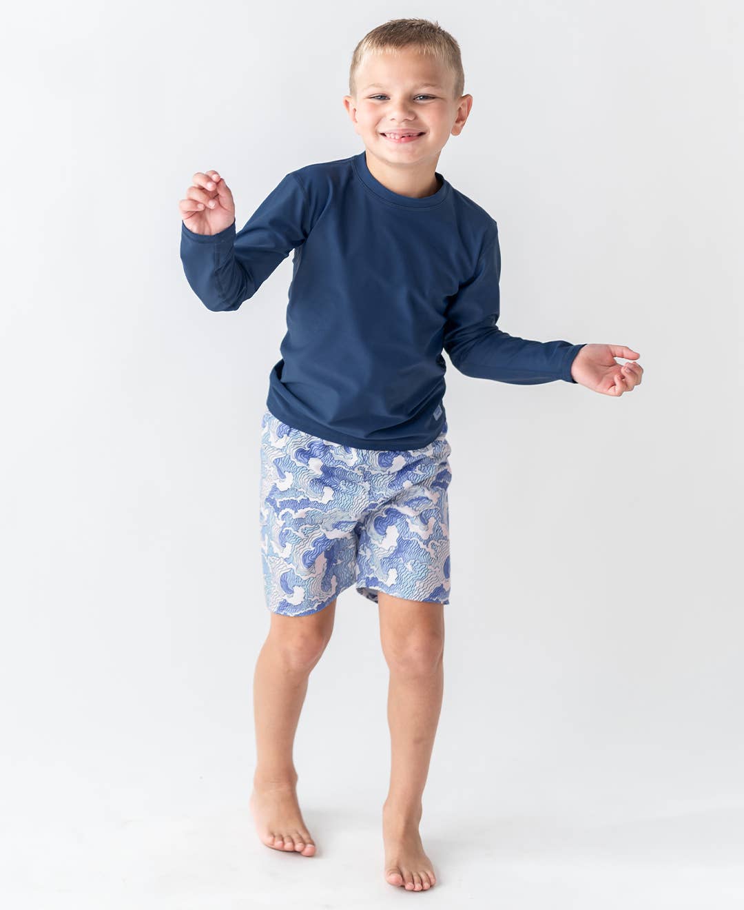 BOYS OCEAN CAMO SWIM TRUNKS