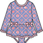 GIRLS TROPICAL TRELLIS PEPLUM RASH GUARD SWIMSUIT