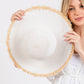 JACKIE FRAYED EDGE FLOPPY STRAW SUN HAT