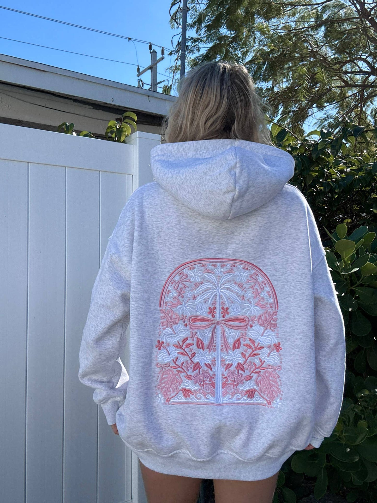 TROPICAL PALMS EMBROIDERED HOODIE