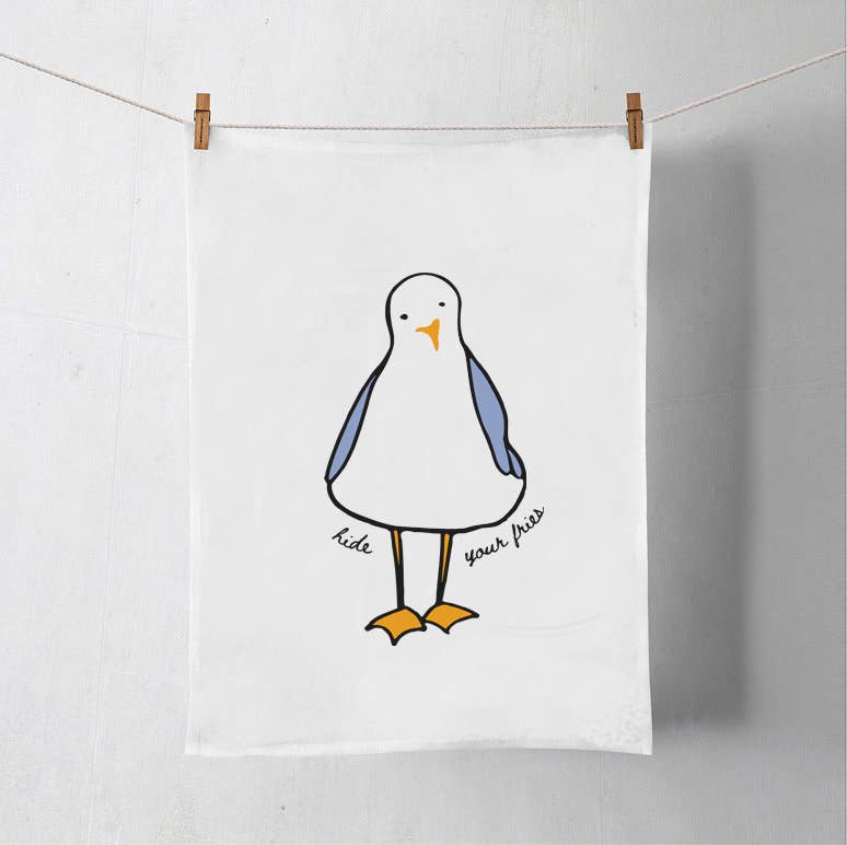 HIDE YOUR FRIES - SEAGULL TEATOWEL