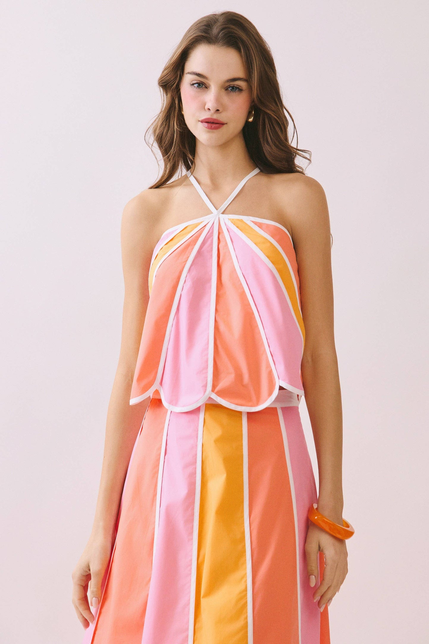 LAURA COLOR BLOCK SCALLOP EDGE SET